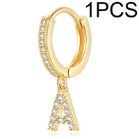 1 Piece Lady Letter Inlay Stainless Steel Zircon Earrings sku image 8