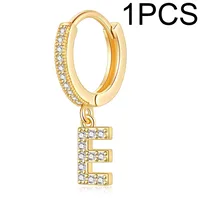 1 Piece Lady Letter Inlay Stainless Steel Zircon Earrings sku image 2