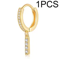 1 Piece Lady Letter Inlay Stainless Steel Zircon Earrings sku image 14