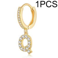 1 Piece Lady Letter Inlay Stainless Steel Zircon Earrings sku image 5