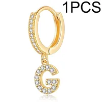 1 Piece Lady Letter Inlay Stainless Steel Zircon Earrings sku image 12