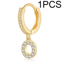 1 Piece Lady Letter Inlay Stainless Steel Zircon Earrings sku image 4