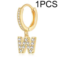1 Piece Lady Letter Inlay Stainless Steel Zircon Earrings sku image 23