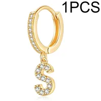 1 Piece Lady Letter Inlay Stainless Steel Zircon Earrings sku image 20