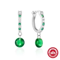 1 Pair 925 Sterling Silver Zircon Round Earrings main image 4