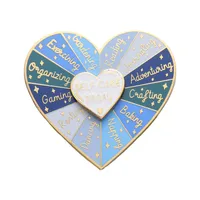 Novelty Letter Heart Shape Alloy Rotatable Plating Unisex Brooches sku image 2