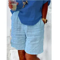 Women's Daily Casual Simple Style Stripe Shorts Printing Pocket Straight Pants main image 3