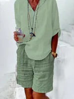 Women's Daily Casual Simple Style Stripe Shorts Printing Pocket Straight Pants main image 5