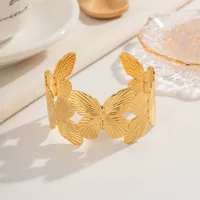 IG Style Retro Streetwear Butterfly 304 Stainless Steel Bangle In Bulk main image 4