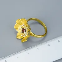 925 Sterling Silver Zircon Flower Rings main image 2