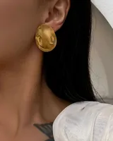 1 Pair Simple Style Solid Color Plating 304 Stainless Steel Titanium Steel 18K Gold Plated Ear Studs main image 2