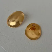 1 Pair Simple Style Solid Color Plating 304 Stainless Steel Titanium Steel 18K Gold Plated Ear Studs main image 4