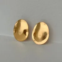 1 Pair Simple Style Solid Color Plating 304 Stainless Steel Titanium Steel 18K Gold Plated Ear Studs main image 5