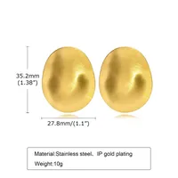 1 Pair Simple Style Solid Color Plating 304 Stainless Steel Titanium Steel 18K Gold Plated Ear Studs main image 3