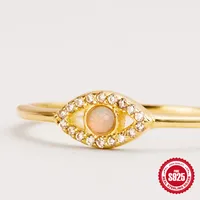 Classic Style Round Sterling Silver Plating Inlay Artificial Gemstones Rings main image 4