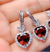 Live Broadcast New Imitation Natural Blue Switzerland Topaz Topaz Blue Set Rings Eardrop Pendant Mozambique Garnet Ear Studs sku image 6