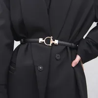 Simple Style Color Block Imitation Leather Alloy Patchwork Women's Leather Belts sku image 2