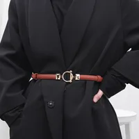Simple Style Color Block Imitation Leather Alloy Patchwork Women's Leather Belts main image 4