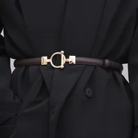 Simple Style Color Block Imitation Leather Alloy Patchwork Women's Leather Belts sku image 1