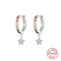 1 Pair 925 Sterling Silver Zircon Star Drop Earrings main image 3