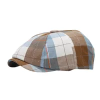 Unisex Vintage Style Color Block Printing Flat Eaves Beret Hat main image 2