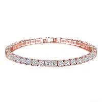 Elegant Streetwear Solid Color Copper Plating Inlay Rhinestones Tennis Bracelet sku image 4