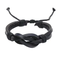 Retro Simple Style Knot Pu Leather Wax Rope Men's Wristband main image 5