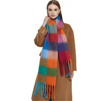 Korean Style Versatile Student Shawl Warm Scarf Simple Versatile Men's And Women's Autumn And Winter High-end Sense Plaid Scarf sku image 9