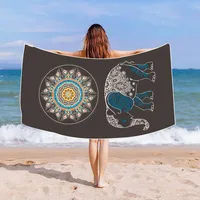Retro Vacation Flower Elephant Beach Towels main image 1