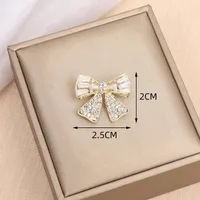 Simple Style Insect Flower Bow Knot Alloy Inlay Zircon Women's Brooches sku image 7