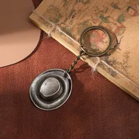 Retro Oval Alloy Keychain main image 2