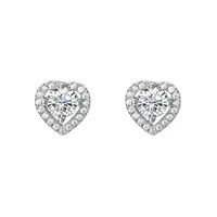 1 Pair Sweet Heart Shape Plating Inlay Sterling Silver Zircon Ear Studs main image 3