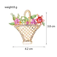 Lady Vacation Sweet Flower Basket Alloy Inlay Rhinestones Women's Brooches main image 2