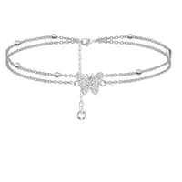 Wholesale Jewelry Simple Style Classic Style Butterfly Stainless Steel Zircon Gold Plated Inlay Anklet main image 6