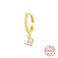 1 Piece 925 Sterling Silver Letter Drop Earrings sku image 3