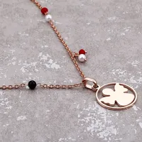 Wholesale Jewelry Sweet Angel Stainless Steel 18K Gold Plated Earrings Necklace main image 4