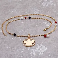 Wholesale Jewelry Sweet Angel Stainless Steel 18K Gold Plated Earrings Necklace main image 7