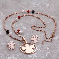 Wholesale Jewelry Sweet Angel Stainless Steel 18K Gold Plated Earrings Necklace main image 9