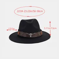 Women's Elegant Basic Solid Color Big Eaves Fedora Hat main image 3