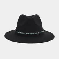 Women's Elegant Basic Solid Color Big Eaves Fedora Hat sku image 7