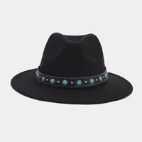Women's Elegant Basic Solid Color Big Eaves Fedora Hat sku image 8