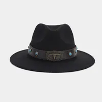 Women's Elegant Basic Solid Color Big Eaves Fedora Hat sku image 10