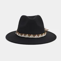 Women's Elegant Basic Solid Color Big Eaves Fedora Hat sku image 1