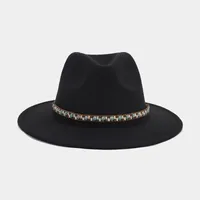 Women's Elegant Basic Solid Color Big Eaves Fedora Hat sku image 3
