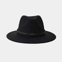 Women's Elegant Basic Solid Color Big Eaves Fedora Hat sku image 14