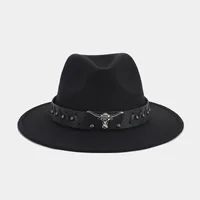 Women's Elegant Basic Solid Color Big Eaves Fedora Hat sku image 5