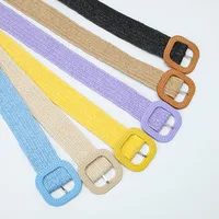 Sweet Simple Style Solid Color Pp Grass Plastic Women's Woven Belts main image 2