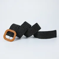 Sweet Simple Style Solid Color Pp Grass Plastic Women's Woven Belts main image 3