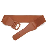 Elegant Solid Color Pu Leather Elastic Band Women's Corset Belts main image 3
