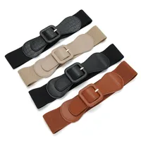 Elegant Solid Color Pu Leather Elastic Band Women's Corset Belts main image 4
